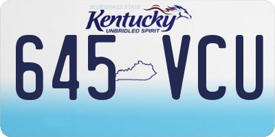 KY license plate 645VCU