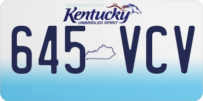 KY license plate 645VCV