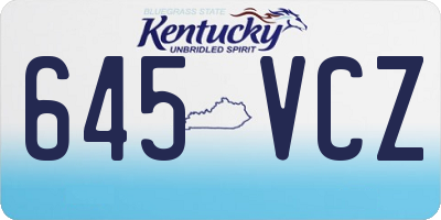 KY license plate 645VCZ