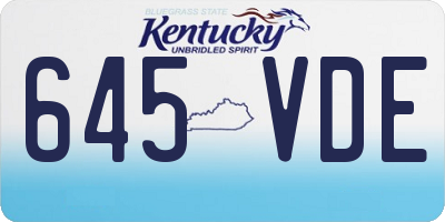 KY license plate 645VDE