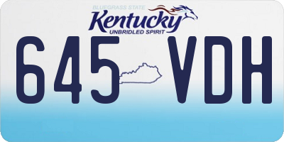 KY license plate 645VDH