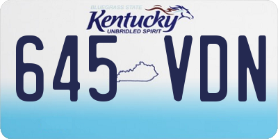 KY license plate 645VDN
