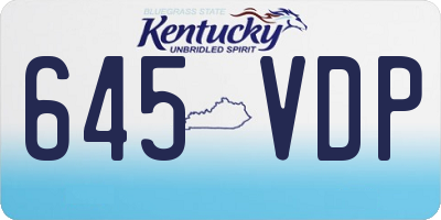 KY license plate 645VDP