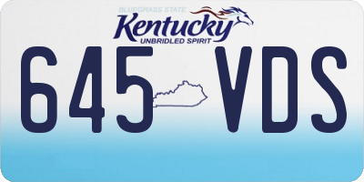 KY license plate 645VDS