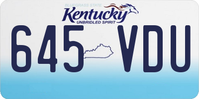 KY license plate 645VDU