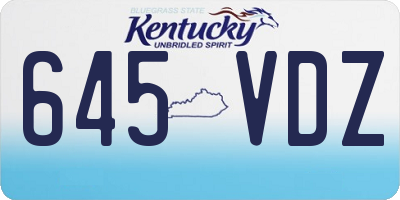 KY license plate 645VDZ