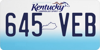 KY license plate 645VEB