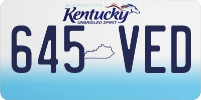 KY license plate 645VED