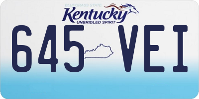 KY license plate 645VEI