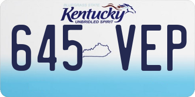 KY license plate 645VEP