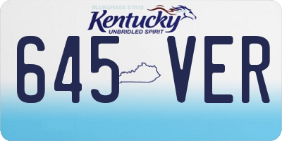KY license plate 645VER