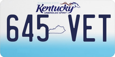 KY license plate 645VET