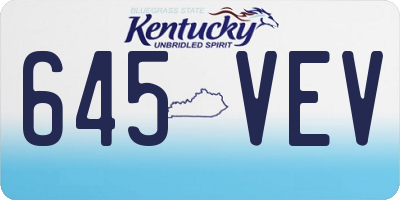 KY license plate 645VEV