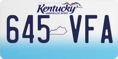 KY license plate 645VFA