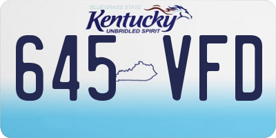 KY license plate 645VFD