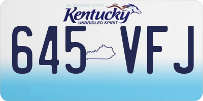 KY license plate 645VFJ
