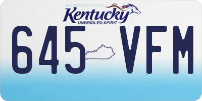 KY license plate 645VFM