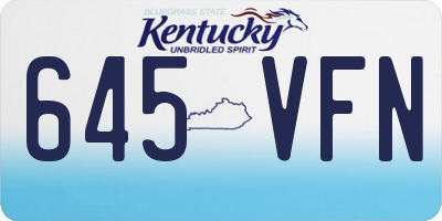 KY license plate 645VFN