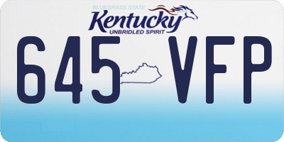 KY license plate 645VFP