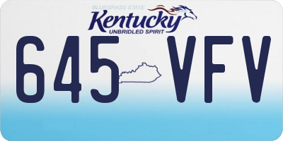 KY license plate 645VFV