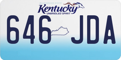 KY license plate 646JDA