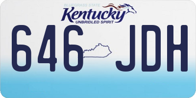KY license plate 646JDH