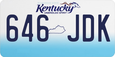 KY license plate 646JDK