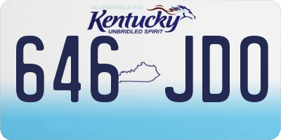 KY license plate 646JDO