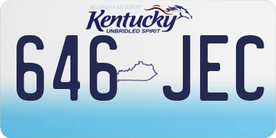 KY license plate 646JEC
