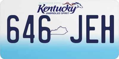 KY license plate 646JEH
