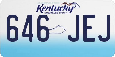 KY license plate 646JEJ