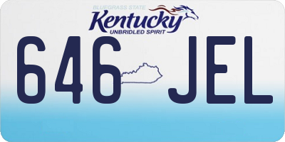 KY license plate 646JEL
