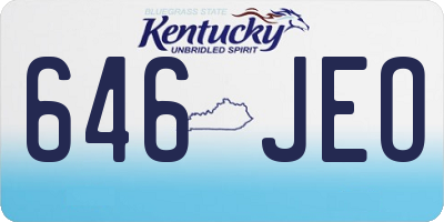 KY license plate 646JEO