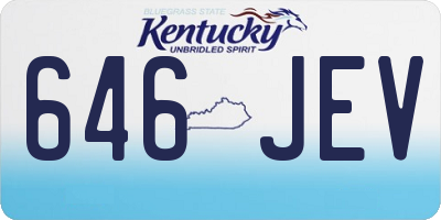 KY license plate 646JEV