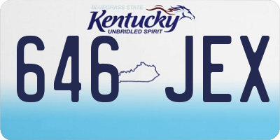 KY license plate 646JEX