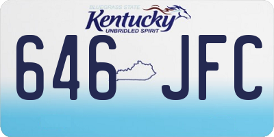 KY license plate 646JFC