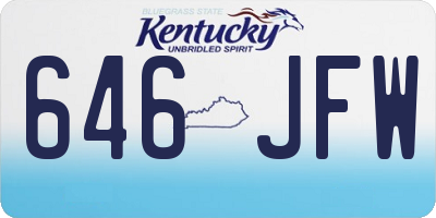 KY license plate 646JFW