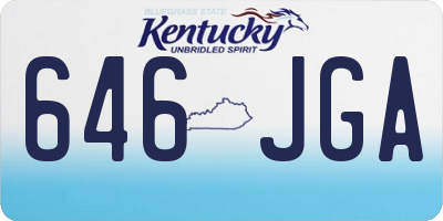 KY license plate 646JGA