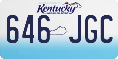 KY license plate 646JGC
