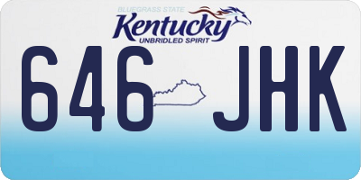 KY license plate 646JHK