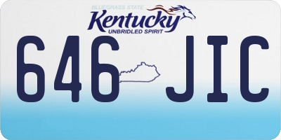 KY license plate 646JIC