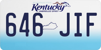 KY license plate 646JIF