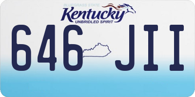 KY license plate 646JII