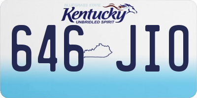 KY license plate 646JIO