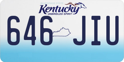 KY license plate 646JIU