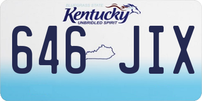 KY license plate 646JIX