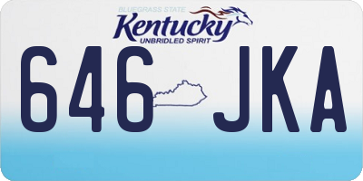 KY license plate 646JKA
