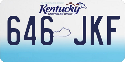 KY license plate 646JKF