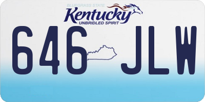 KY license plate 646JLW
