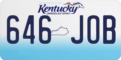 KY license plate 646JOB